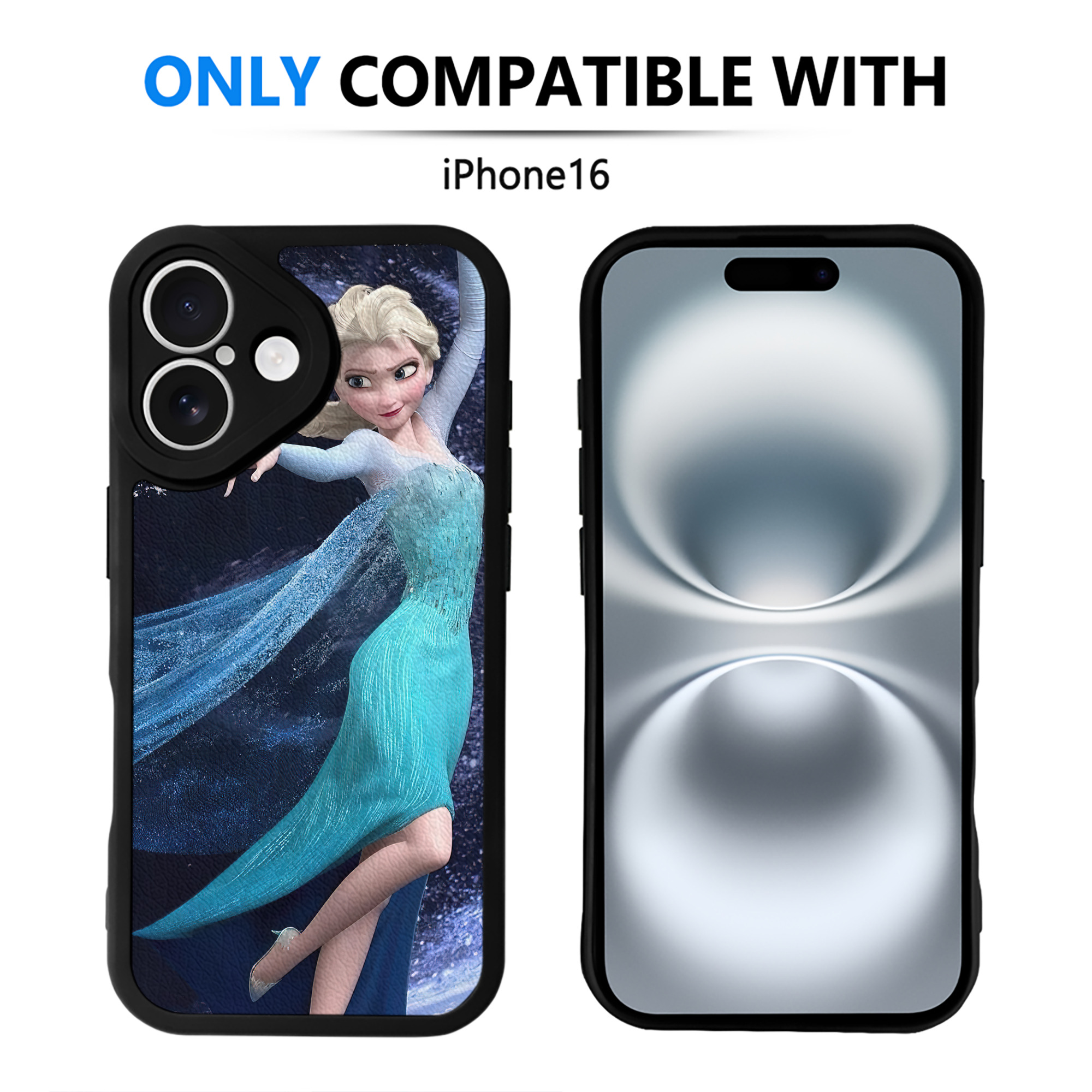 （画像用） アナと雪の女王 アンナ エルサ Frozen Anna Elsa 【iPhone 16シリーズ対応】シリコンスマホケース（レザー調） 材質：シリコン